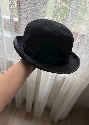 Düğmeli Kahverengi Süet Kadın Şapka - Görsel 5