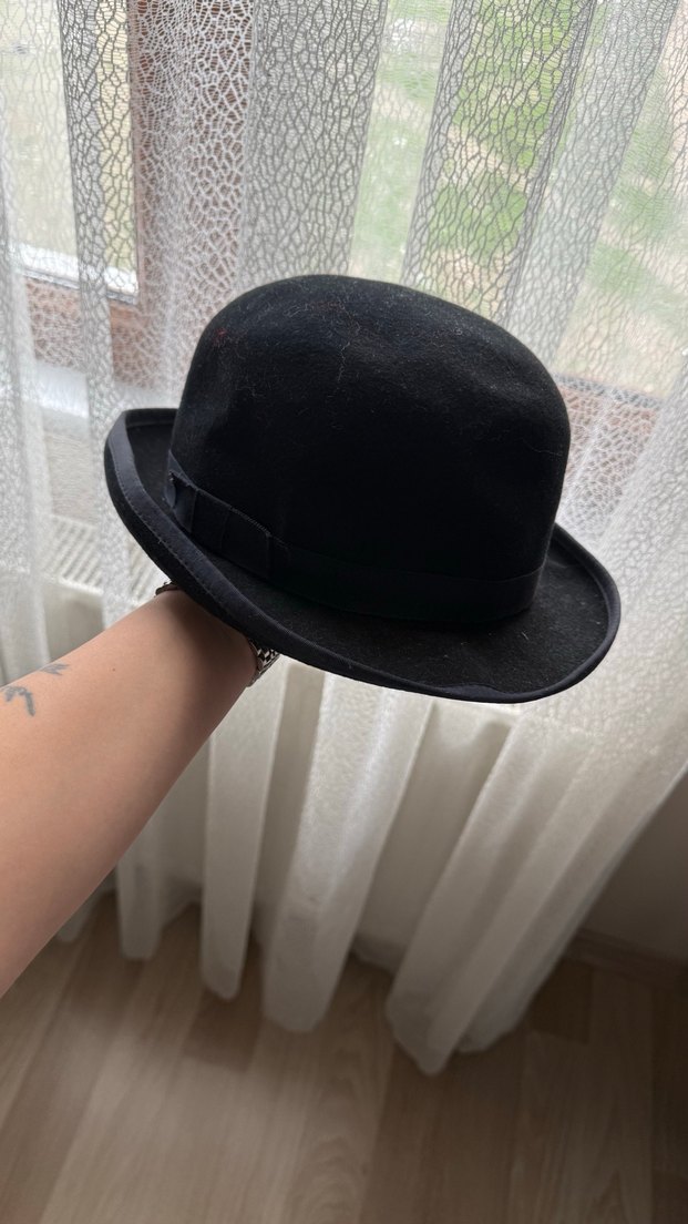 Düğmeli Kahverengi Süet Kadın Şapka - Görsel 5