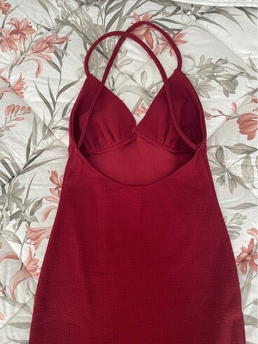 m Beden Bordo elbise