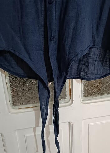 Diğer LACİVERT ÖN BAĞLAMALI GÖMLEK