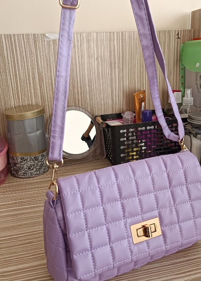 LİLA ASKILI OMUZ ÇANTASI - Görsel 4