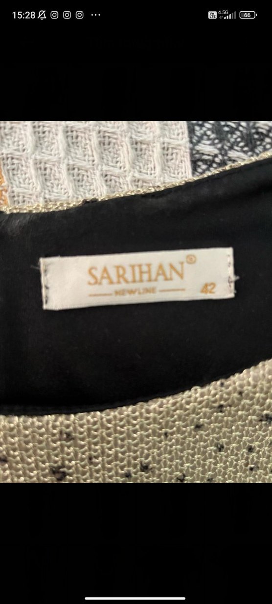 Siyah-Gold Uzun Kollu Abiye Elbise - Görsel 4