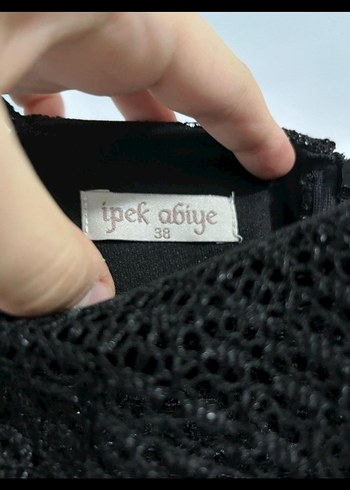 Siyah Uzun Askı Detaylı Kadın Abiye Elbise - Görsel 8