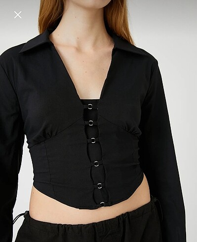 Koton crop poplin gömlek