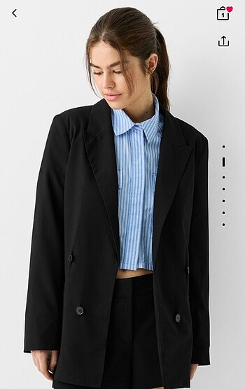 BERSHKA slim fit dökümlü blazer