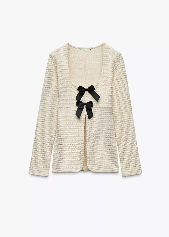 Zara fiyonk detaylı dokulu top - Görsel 2