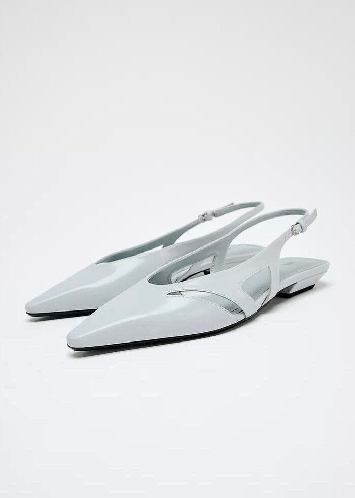 Zara sivri burunlu arkası açık babet - Görsel 2