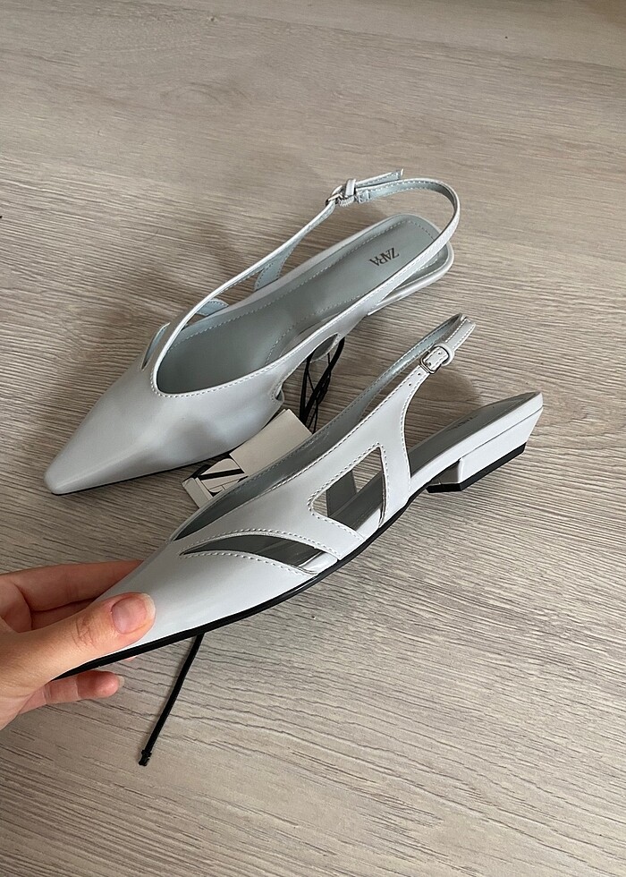 Zara sivri burunlu arkası açık babet - Görsel 5