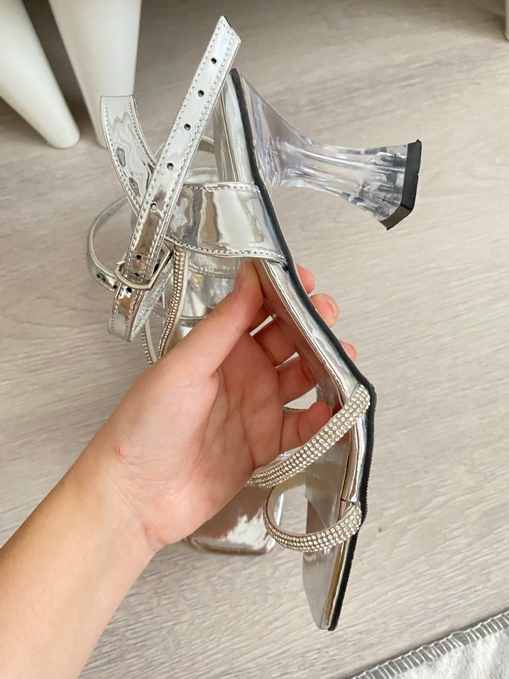 Yılan Desenli İnce Topuklu Abiye Ayakkabı - Görsel 2