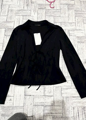 Zara fiyonk detaylı suni süet gömlek - Görsel 2