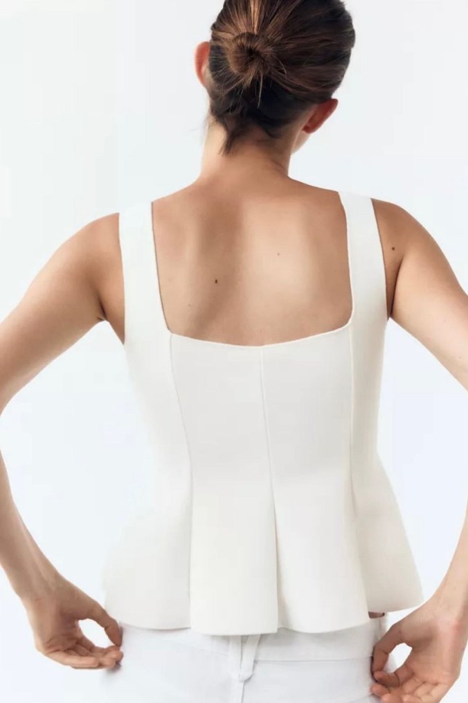 ZARA peplum etekli elastik top - Görsel 2