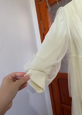 42 Beden beyaz Renk Beyaz Uzun Bohem Katlı Elbise
