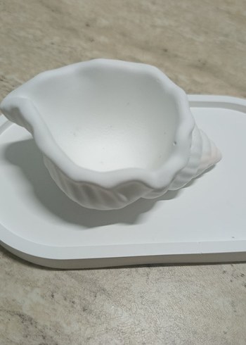 2 li takı tabağı ve mumluk (Deniz kabuğu) - Görsel 3