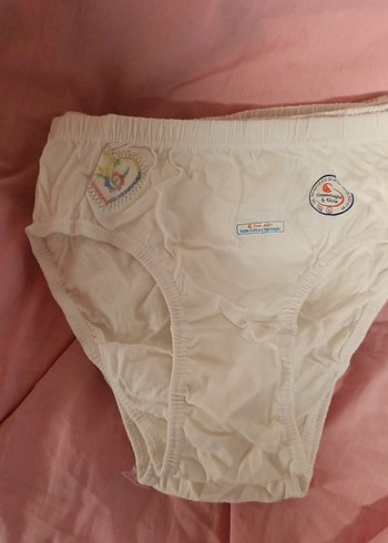 Nakışlı Beyaz Kadın Külotları %100 pamuk (5 adet) S-M beden - Görsel 2