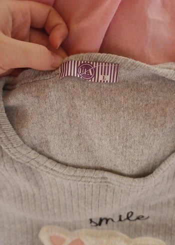 Gri Kedili Pamuklu Uzun Kollu Pijama Takımı (M-L) - Görsel 5