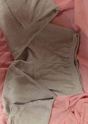 Gri Kedili Pamuklu Uzun Kollu Pijama Takımı (M-L) - Görsel 2