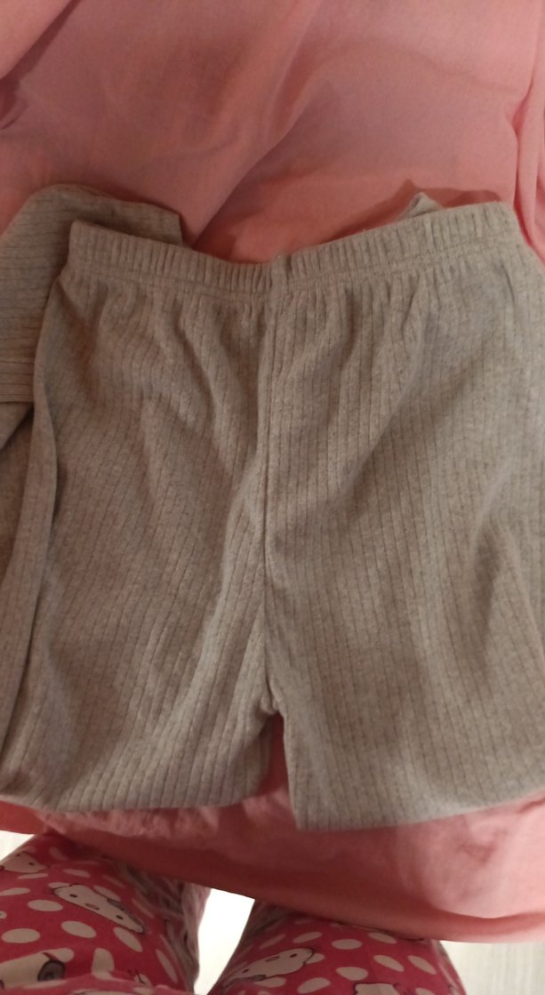 Gri Kedili Pamuklu Uzun Kollu Pijama Takımı (M-L) - Görsel 3