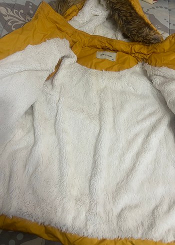 Sarı Kapüşonlu Kadın Kışlık Mont - Görsel 3