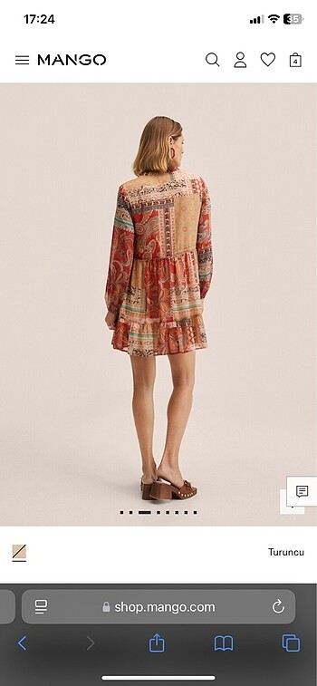 Mango Paisley desenli elbise