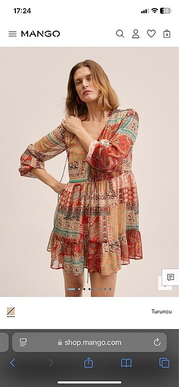 Paisley desenli elbise
