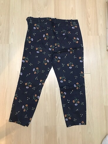 xl Beden lacivert Renk Çiçekli Pantalon