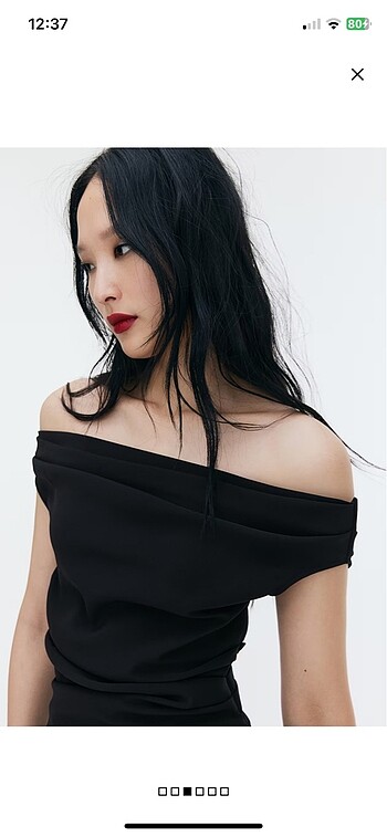 H&M Etiketli Drapeli Gabardin Elbise
