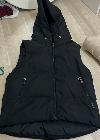 Fermuarlı Siyah Kadın Şişme Yelek - Görsel 2