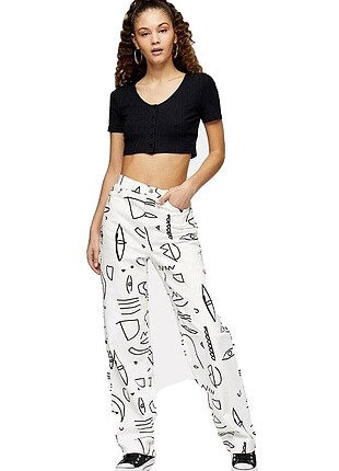 Topshop Art Print mom Jean 