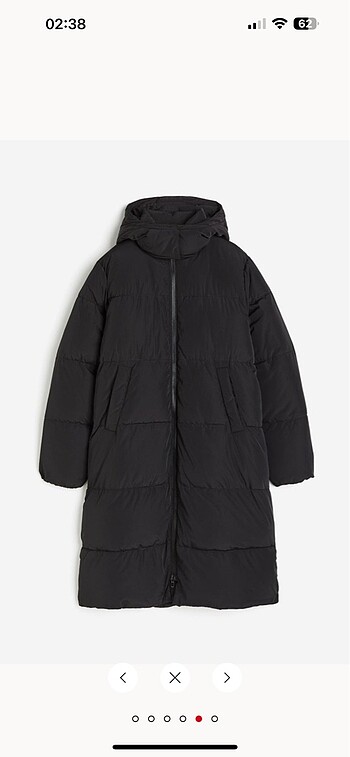 H&M pofuduk uzun ceket mont