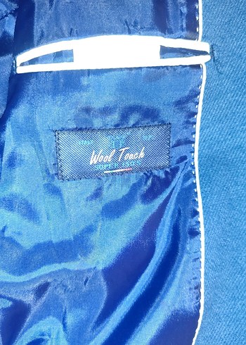 Erkek Lacivert Düğmeli Ofis fit ısmarlama kesim palto - Görsel 7