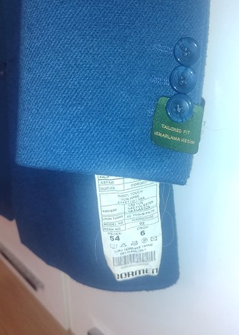 Erkek Lacivert Düğmeli Ofis fit ısmarlama kesim palto - Görsel 5