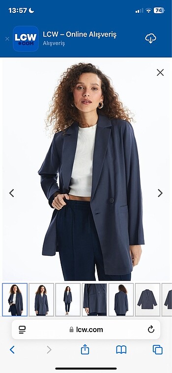 LCWAIKIKI Classic İndigo Düz Uzun Kollu Kadın Blazer Ceket