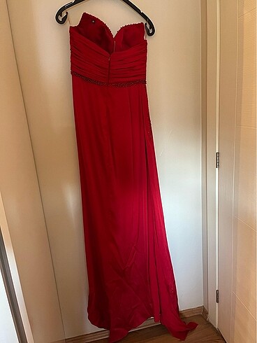 Alfabeta Kırmızı abiye elbise - Görsel 9