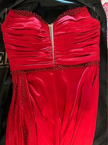 Alfabeta Kırmızı abiye elbise - Görsel 11