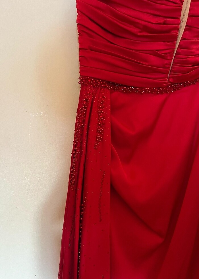 Alfabeta Kırmızı abiye elbise - Görsel 3