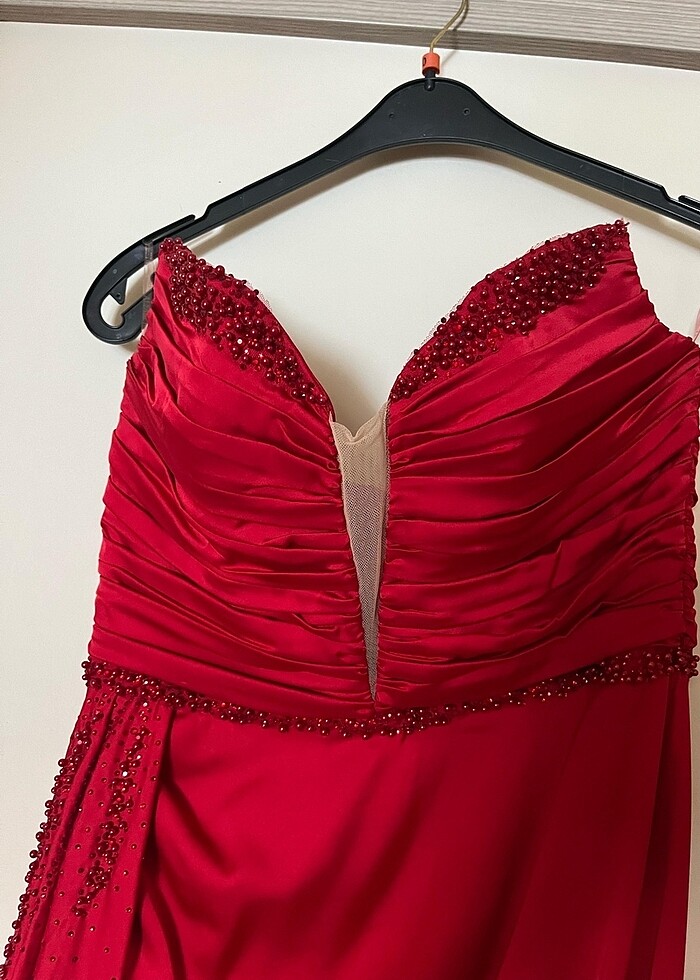 Alfabeta Kırmızı abiye elbise - Görsel 2