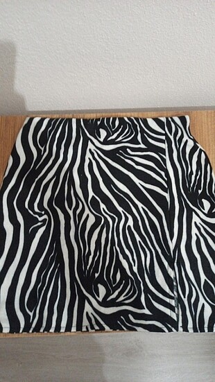 Zebra desenli mini etek