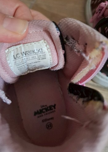 23 Beden pembe Renk Kız Çocuk Pembe Puantiyeli Spor Ayakkabı