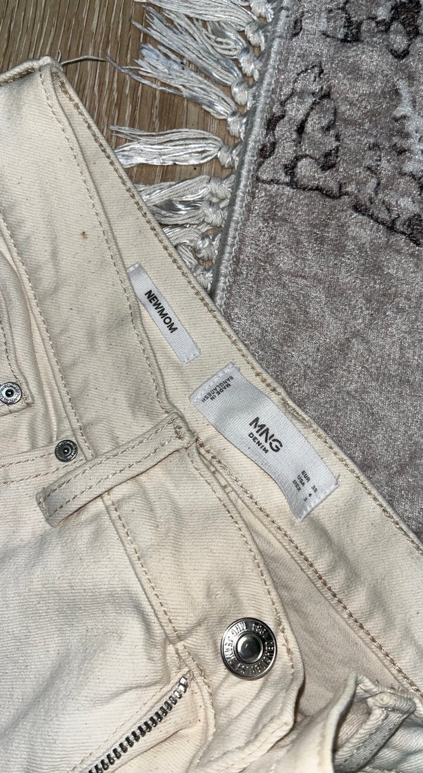 Beyaz Regular Fit Kadın Kot Pantolon - Görsel 2