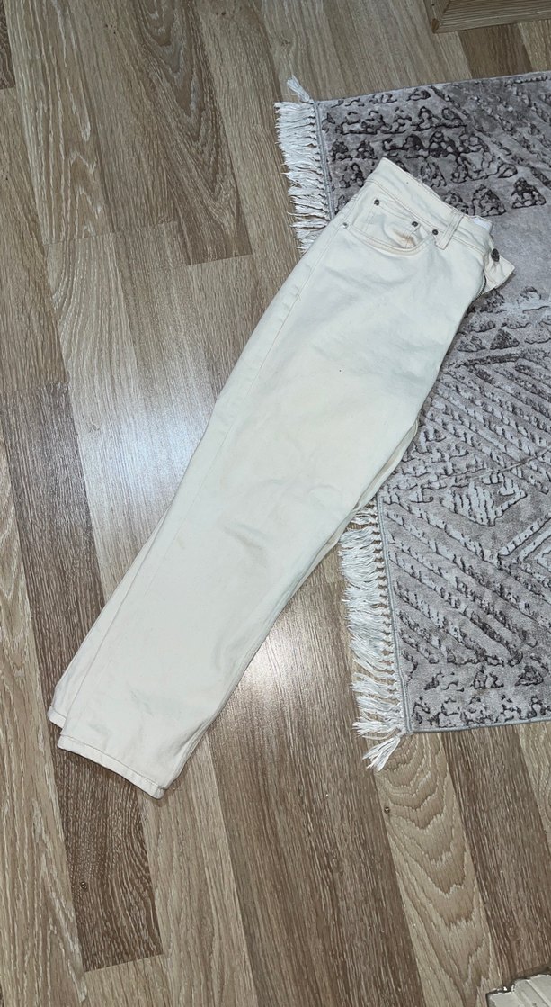 Beyaz Regular Fit Kadın Kot Pantolon - Görsel 3