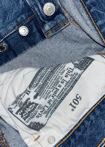 Düğmeli, Bol Kesim Mavi Denim Kadın Jean - Görsel 2