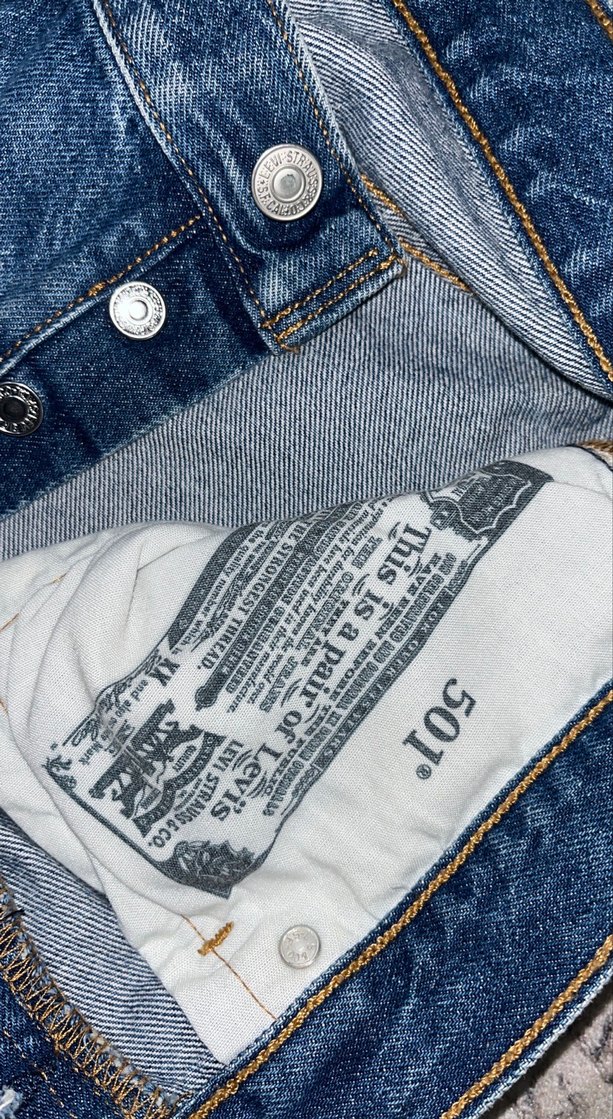 Düğmeli, Bol Kesim Mavi Denim Kadın Jean - Görsel 2