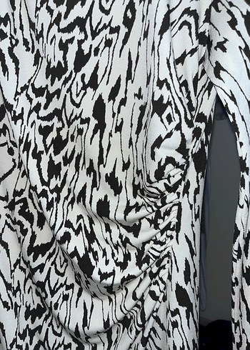 Zebra Desenli Uzun Kollu Kadın Kalem Elbise - Görsel 2