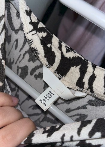 Zebra Desenli Uzun Kollu Kadın Kalem Elbise - Görsel 3