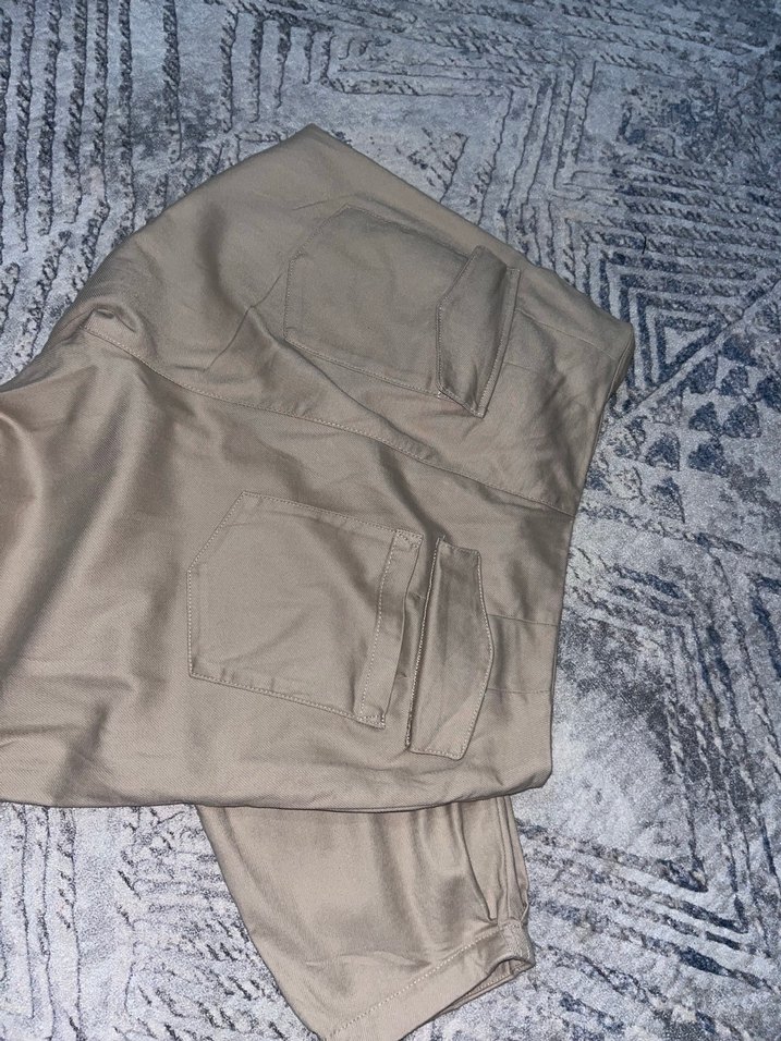 Bej Kadın Piliseli Rahat Pantolon - Görsel 4