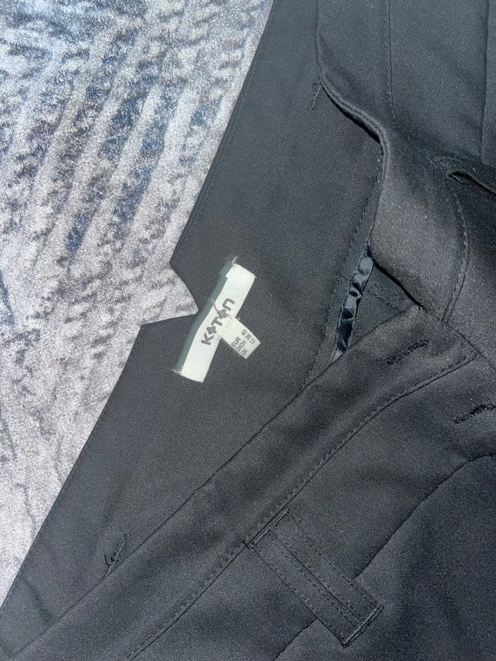 Siyah Kadın Kumaş Pantolon - Rahat Kesim - Görsel 3