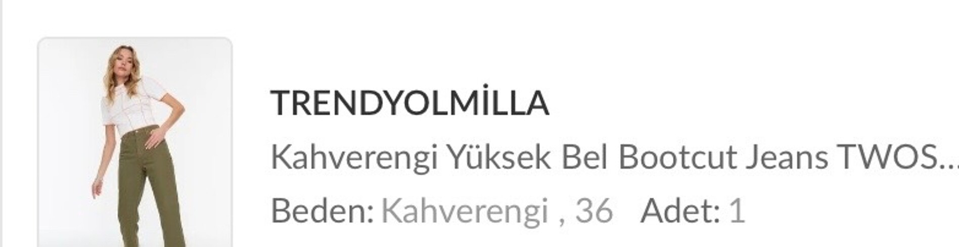 36 Beden haki Renk Bootcut Jeans