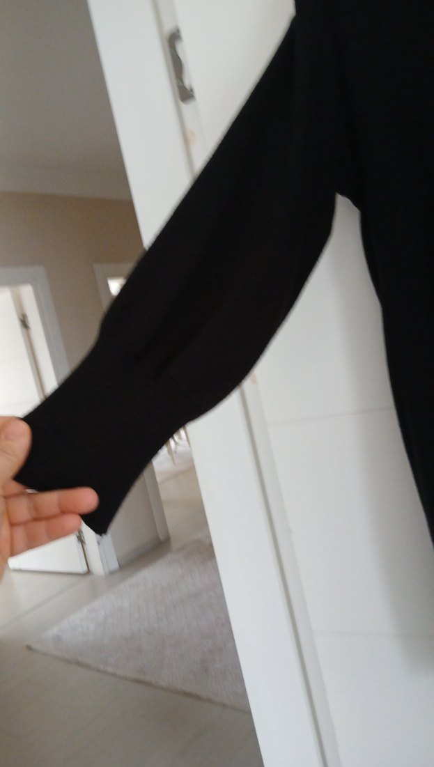 Siyah Triko Elbise - Görsel 2