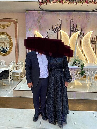 lacivert tesettür abiye