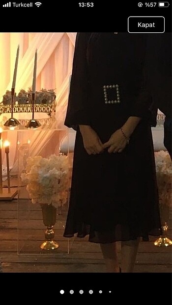 siyah şifon elbise